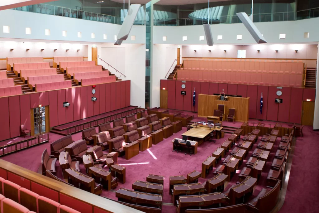 Australian Senate room empty